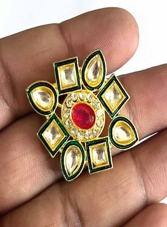 Vrindavanstore.in موصلات كوندان على شكل حلوى بارفي من متجر Vrindavanstore.in - عبوة من 6 قطع | مثالية لصنع المجوهرات، وتصميم راخي، وتزيين الحرف اليدوية، ومشاريع الفنون اليدوية - Image 2